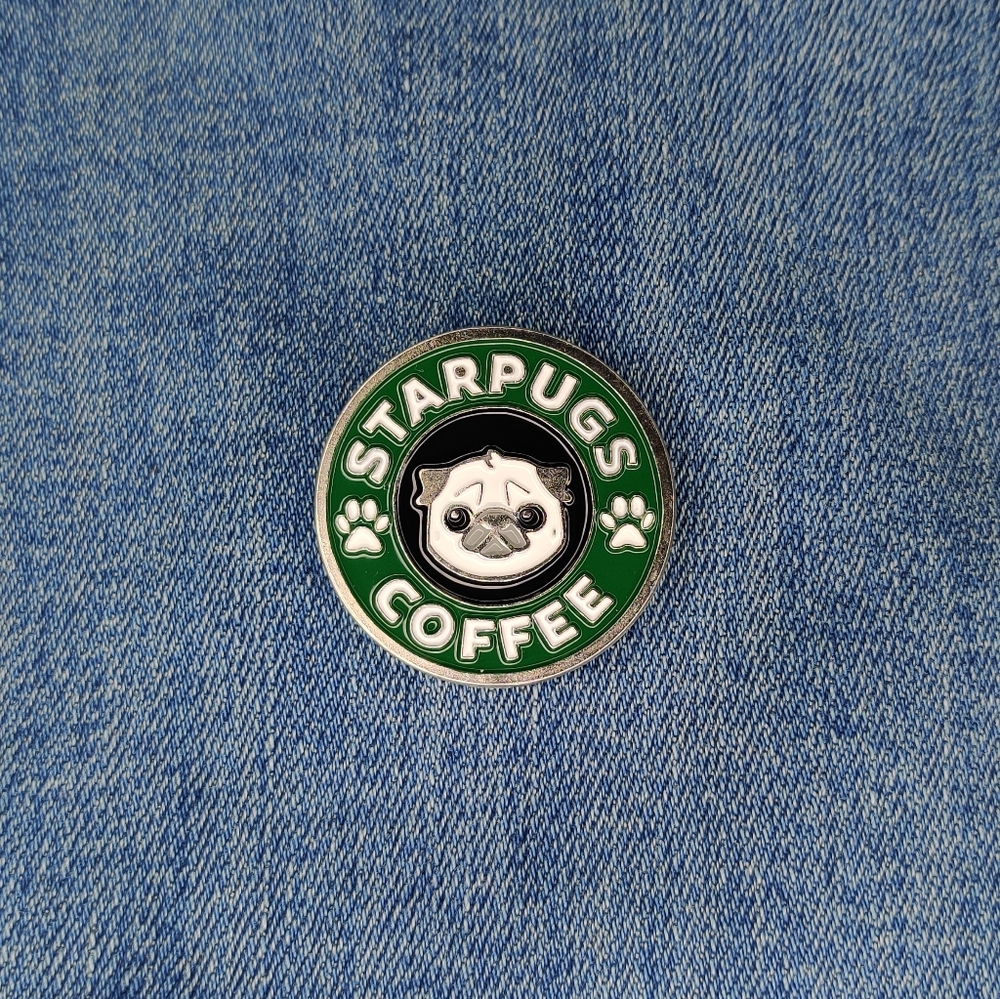 2/$20 StarPugs Coffee Starbucks Themed Enamel Pin - Picture 1 of 5